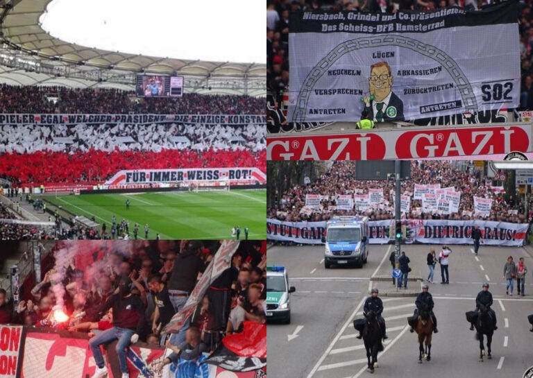 Marsch, Choreografie, Pyro & Aktionen gegen den DFB