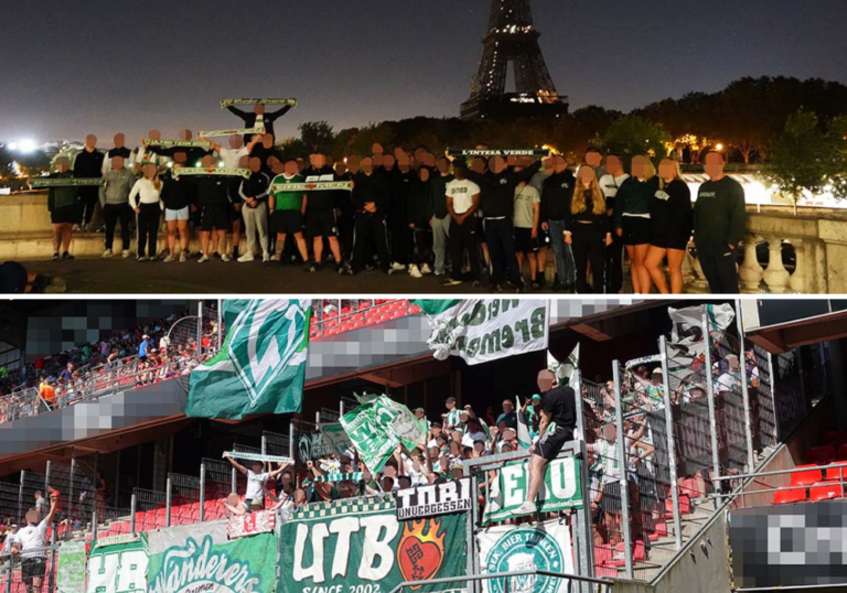Werder-Ultras besuchten Eiffelturm in Paris & Testspiel in Rennes