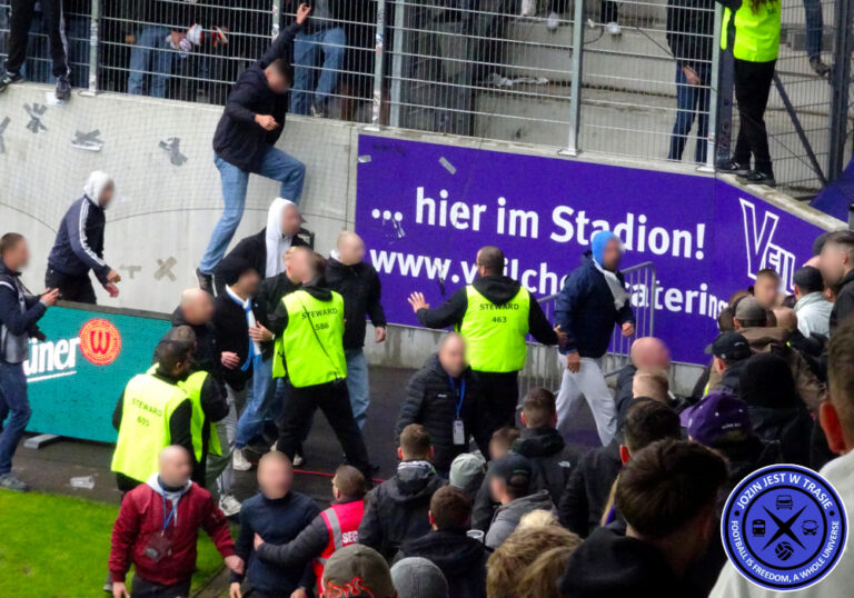Choreografie mit Raketen, Angriff auf Fanradio & Tumulte im Innenraum