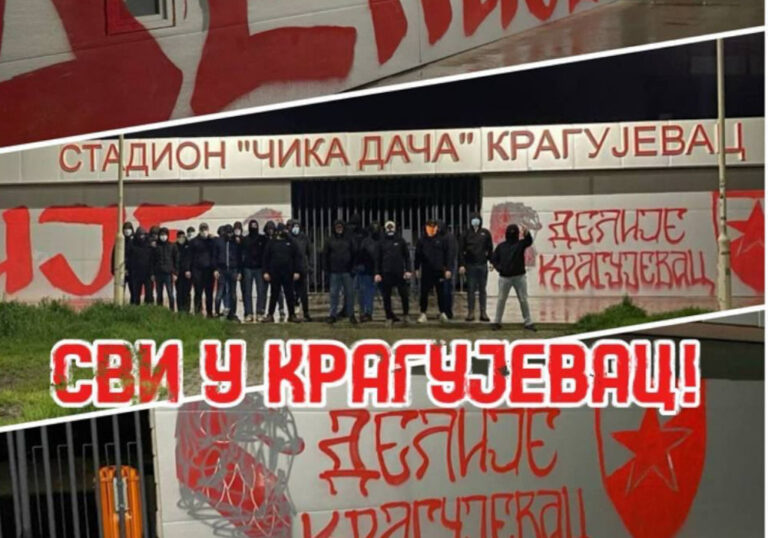 Übermalte Graffitis & Ausschreitungen – Aufgeheizte Stimmung im Rahmen der Partie zwischen Radnički Kragujevac und Roter Stern Belgrad